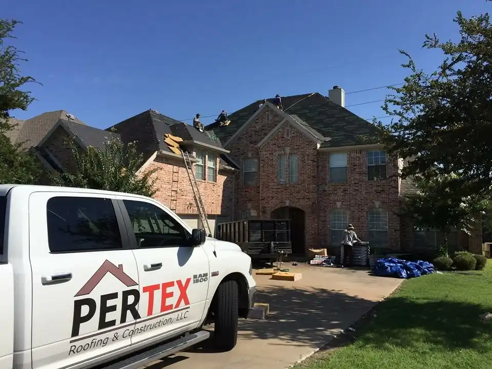 PERTEX truck at residential roof job